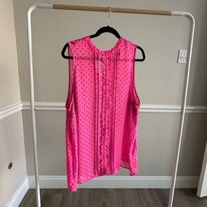 Torrid Size 3 (22/24) Pink with Black Polka Dot Sleeveless Blouse